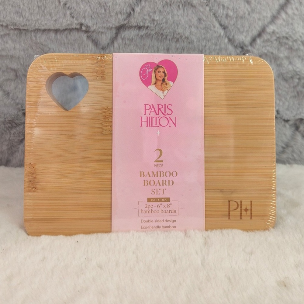Paris Hilton Bamboo Heart Cutting Board Set